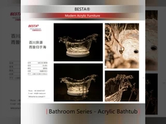 Mobiliário acrílico claro Banho acrílico para um visual moderno e minimalista